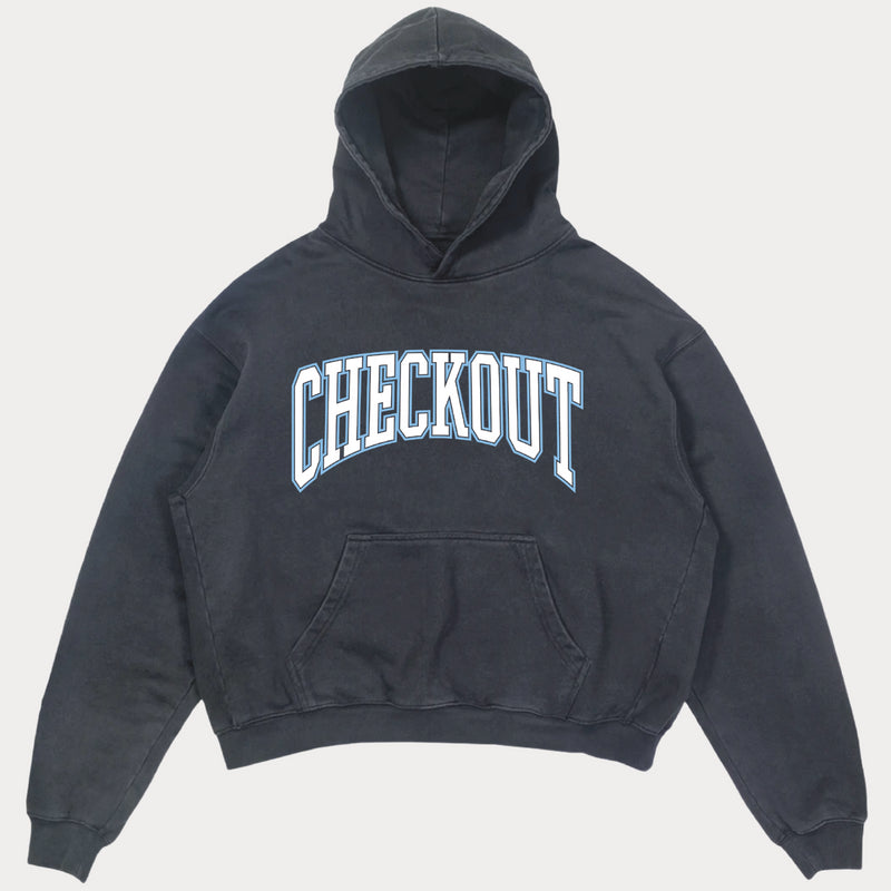 Vintage Dark Grey Checkout Hoodie