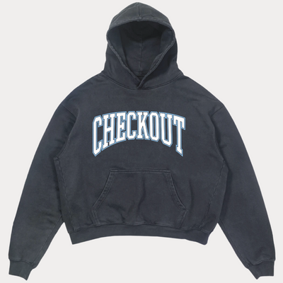 Vintage Dark Grey Checkout Hoodie
